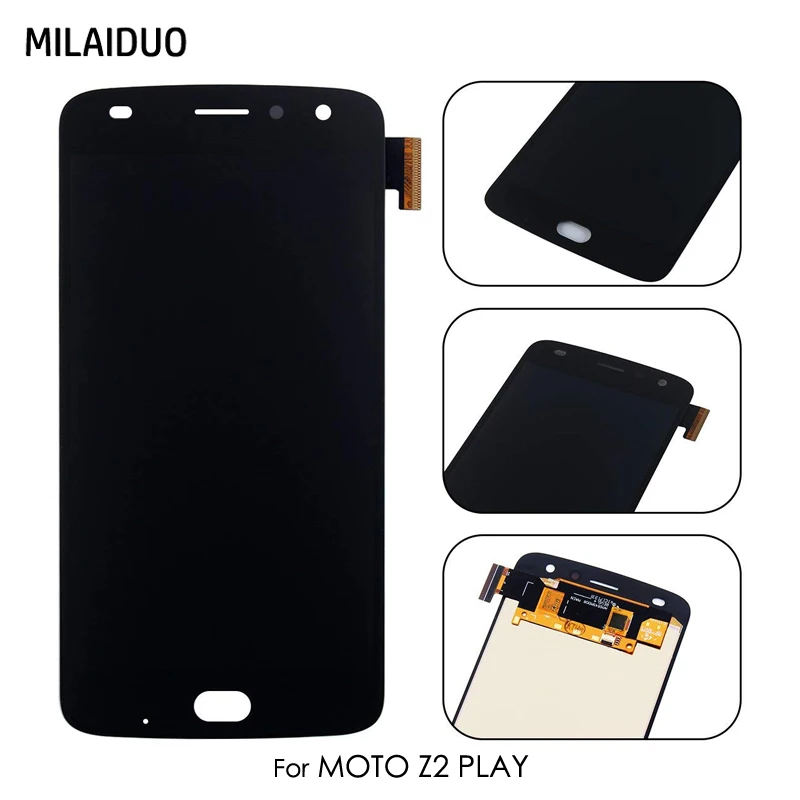 

AMOLED For Motorola Moto Z2 Play XT1070 LCD Display Touch Screen Digitizer Assembly Replacement 5.5'' Black White No Frame