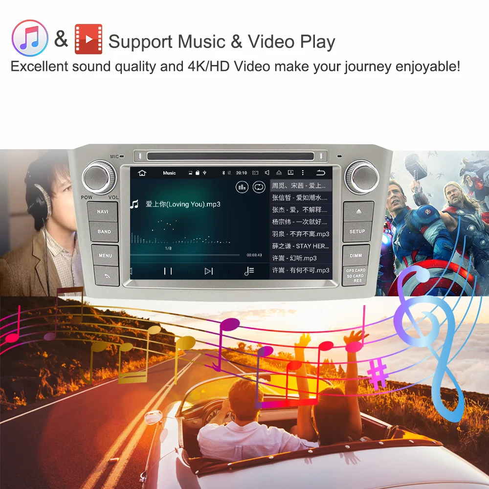 Sale Support Apple Carplay Android 8.0 Car Radio DVD GPS Multimedia Player For Toyota Avensis T25 2003-2008 Auto Navigation Stereo 3