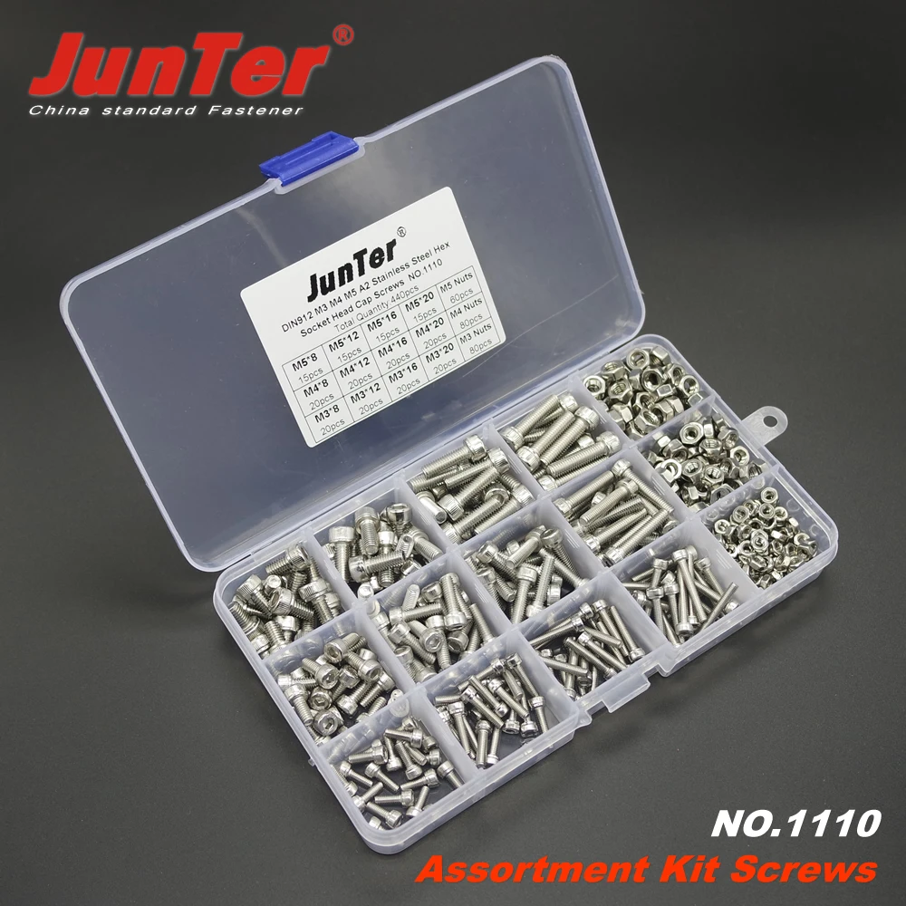 440 шт. шестигранные болты M3 M4 M5 A2 из нержавеющей стали DIN912|head cap screw|allen boltbolts hex |