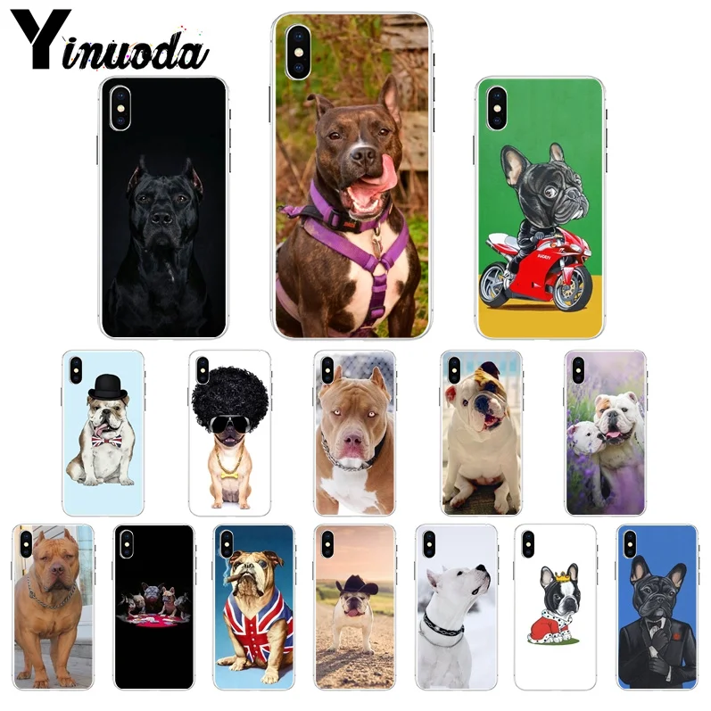 

Yinuoda dog bully Soft Silicone Transparent Phone Case for Apple iPhone 7 6 6S Plus 5 5S SE XR 8 X XS MAX Mobile Cover