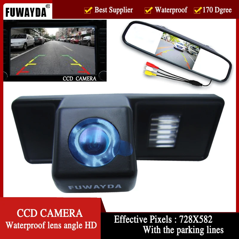 

FUWAYDA Color CCD chip Car RearView Camerafor Mercedes Benz Vito/Benz Viano 2004-2014 years with 4.3Inch Rearview Mirror Monitor