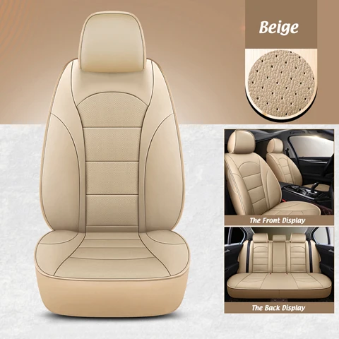 AUSFTORER чехлы из натуральной кожи сиденье для Mercedes-Benz GLK 300 260 200 воловья кожа чехол для сиденья набор для сиденье автомобиля аксессуары для поддержки - Название цвета: Beige