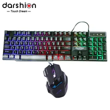 Russian Rainbow font b Keyboard b font Mouse Combo Colorful Backlit font b Gaming b font