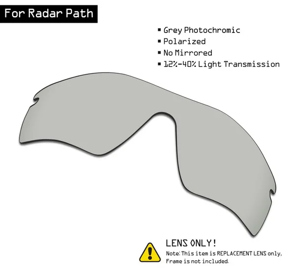 SmartVLT поляризованные солнцезащитные очки Сменные линзы для Оукли Радар Путь-серый фотохромный - Цвет линз: Grey Photochromic