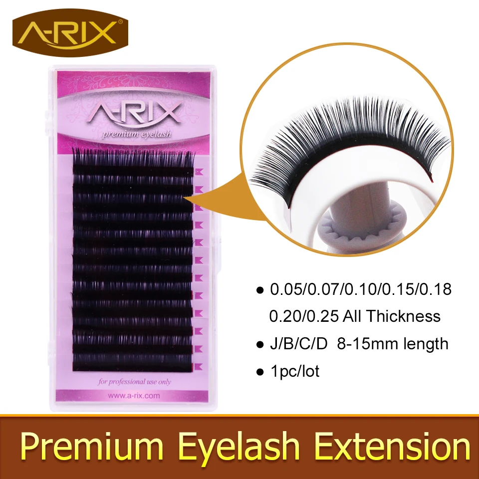 

Wholesale 1 pack Eyelash Extension All Size 8-15mm length 0.05/0.07//0.10/0.15/0.20/0.25 False Mink Hair Individual Silk Lash