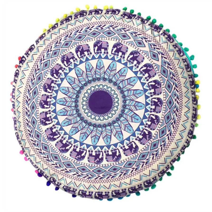 

Indian Mandala Floor Sofa Waist Throw Pillowcase For Home Decor 43X43cm Cushion Cojines Decorativos Almofadas Para Sierkussen