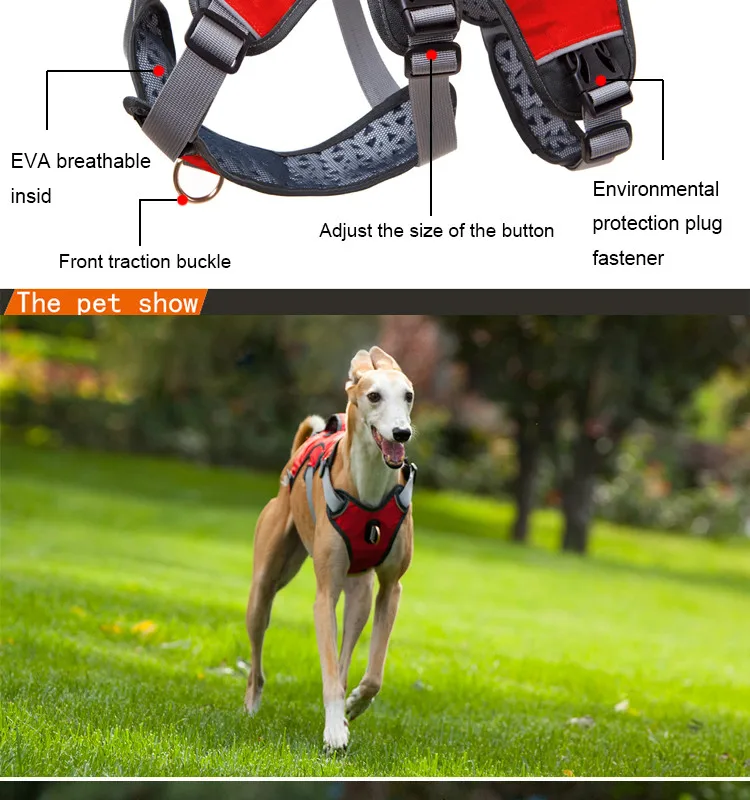 Поводок для собак, походный жилет для больших собак, регулируемые прочные напольные мягкие светоотражающие ремни для путешествий, Питбуль, Прямая поставка XL 8818