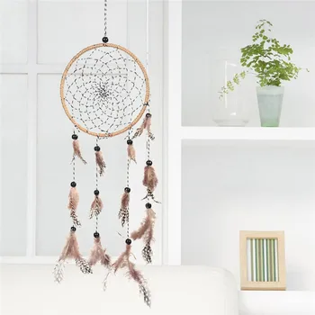 

1pcs Vintage Handmade Dream Catcher Rope Net DreamCatcher With feather Wall Hanging Decoration Car Ornament Craft Gifts