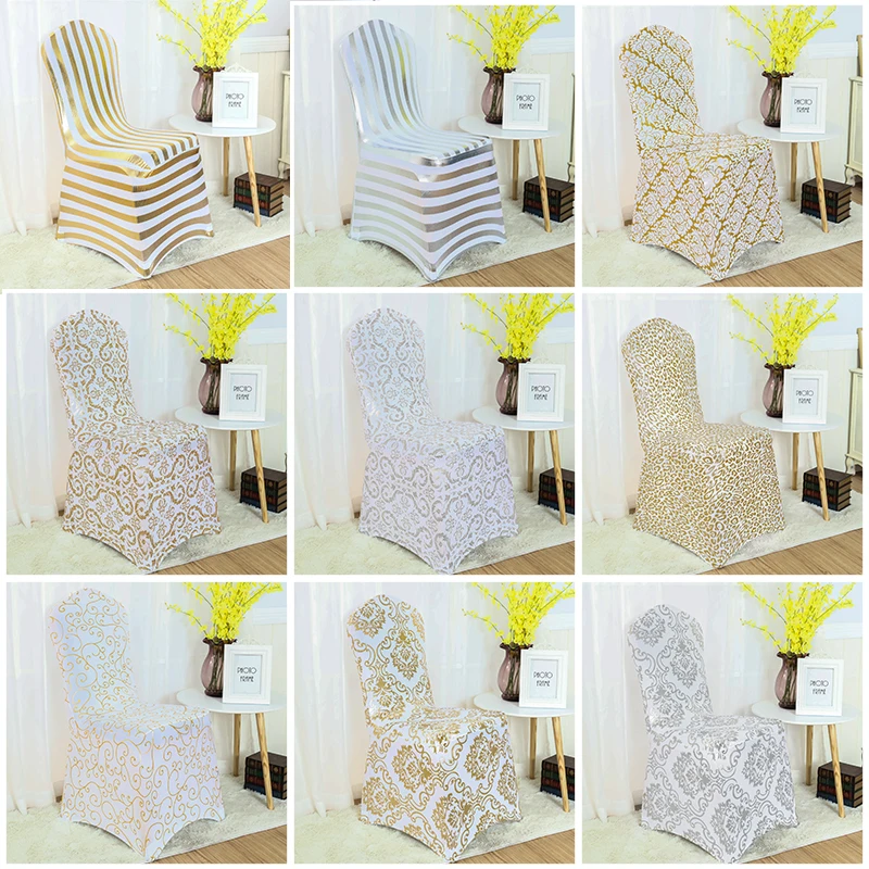 

8 Colour Print chair cover spandex lycra elastic chair cover for wedding decoration hotel banquet wholesale fit all chairs