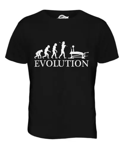 

BENCH PRESS EVOLUTION OF MAN MENS T-SHIRT TEE TOP GIFT CLOTHING