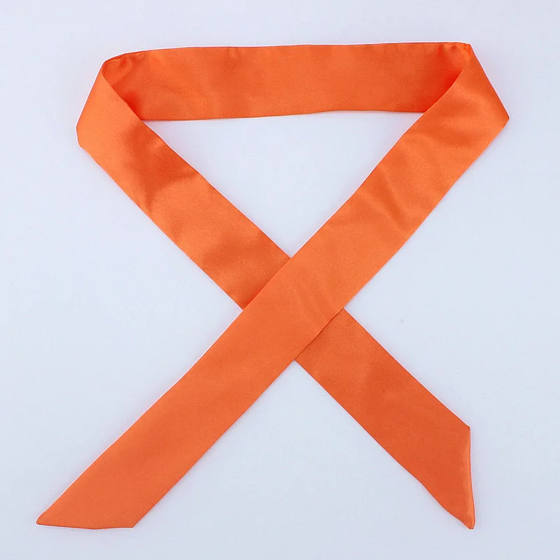 30 цветов, женский шарф, модный однотонный шарф, узкая маленькая лента на голову, шарф с ручкой для волос, роскошный брендовый декоративный галстук - Цвет: D87 orange
