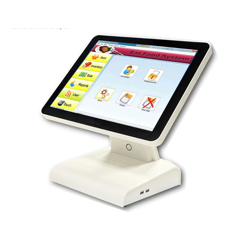 

Top configuration OEM i5 processor 128 GB hard disk pos all in one/15 inch pos touch terminal built-in VFD customer display
