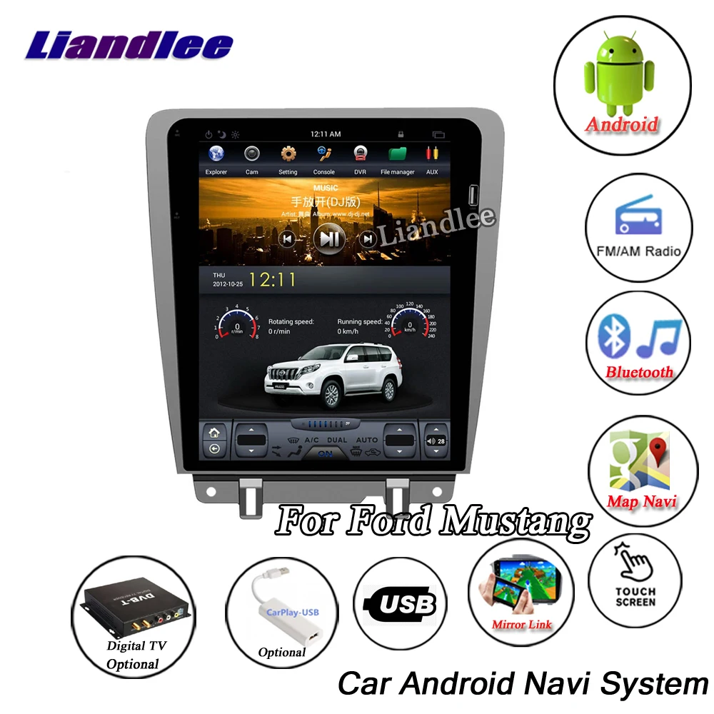 Top Liandlee Car Android For Ford Mustang 2010~2014 Original Tesla Style Radio Carplay GPS DAB+ Wifi Navi MAP Navigation Multimedia 1 Top Liandlee Car Android For Ford Mustang 2010~2014 Original Tesla Style Radio Carplay GPS DAB+ Wifi Navi MAP Navigation Multimedia 1