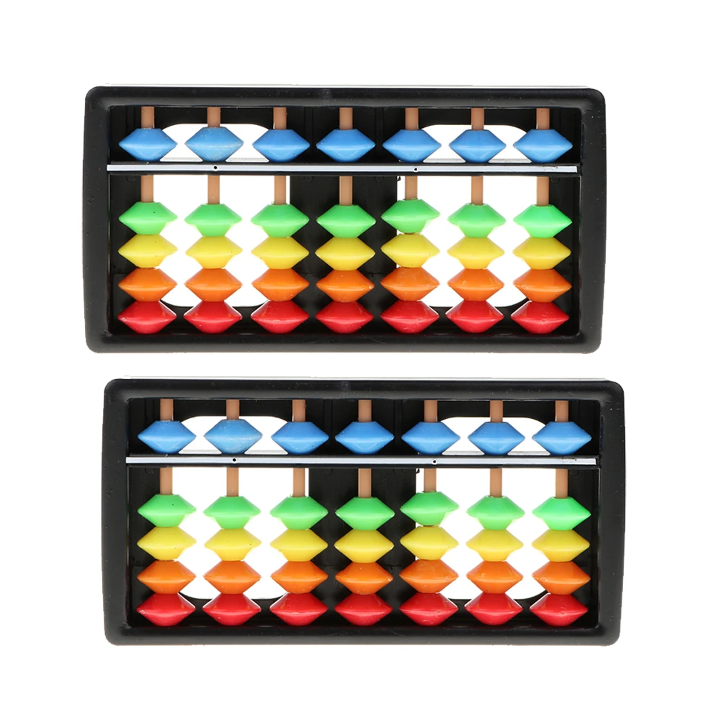 2 Pieces 7 Digits Abacus Arithmetic Tool Math Learning Aids Calculating Toy