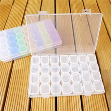 Boîtier de rangement 28 cellules pour broderie diamant, boîtier de rangement domestique pour strass pilules et bijoux