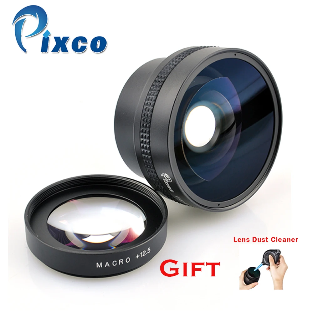 

Pixco 55mm 0.25X Super Fisheye Wide Angle Lens +with Rubber Air Blower Pump Dust Cleaner