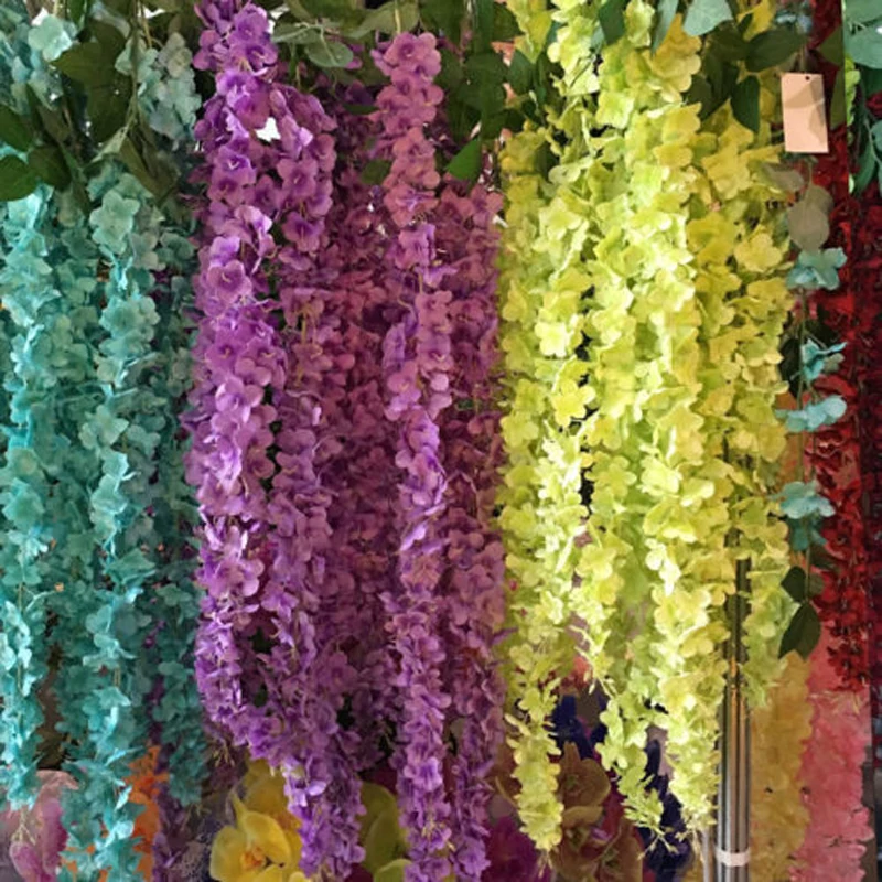 180cm Artificial Hanging Silk Hydrangea Bouquet Flower Vine Wedding Party Home Decor