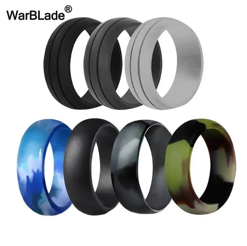 16 Styles 7pcs/set Food Grade FDA Silicone Ring For Men Women Wedding Rubber Bands Hypoallergenic Flexible Silicone Finger Ring 
