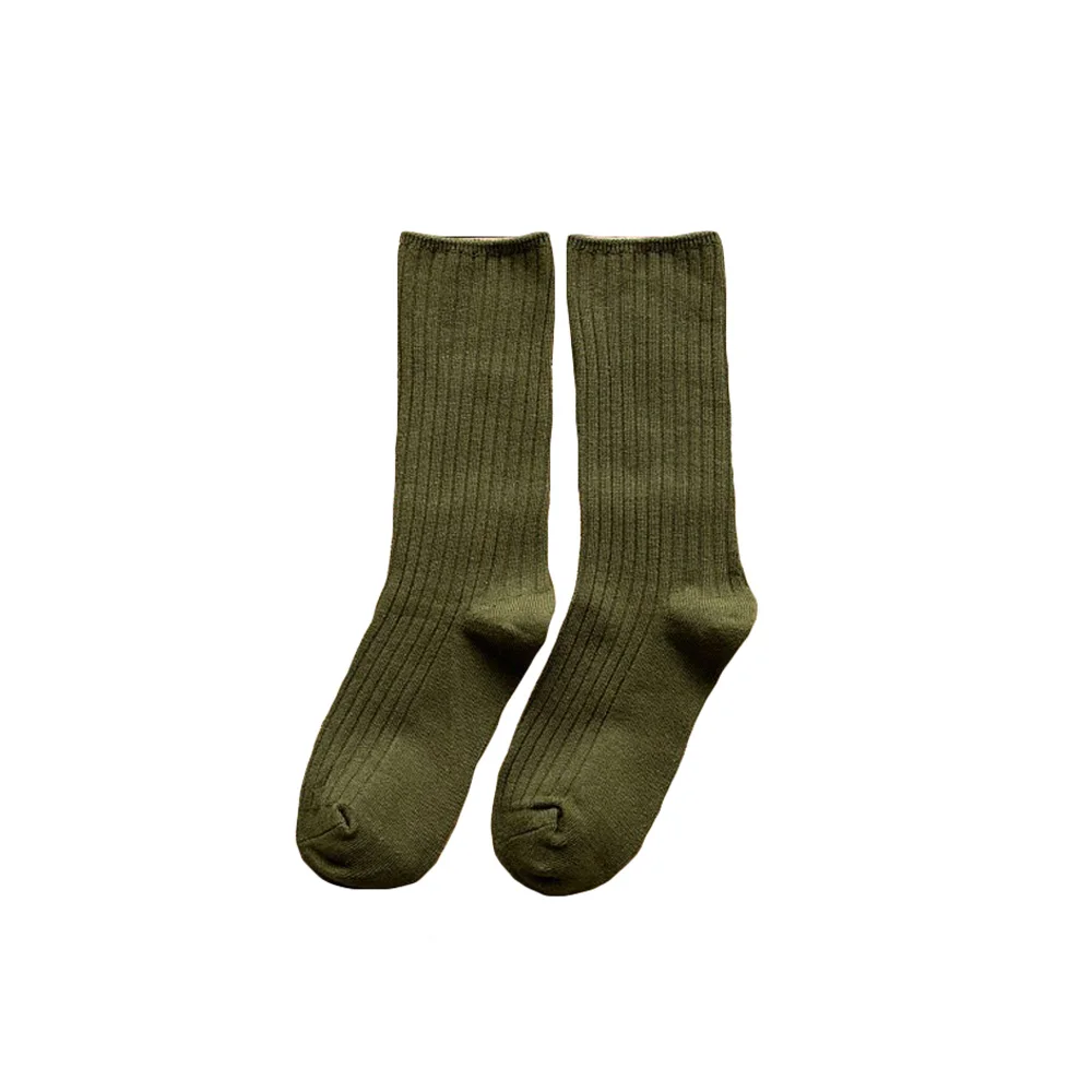 Женские эластичные носки высокого качества повседневные удобные носки-трубы средней высоты зимние SCKHC0002 - Цвет: Army Green
