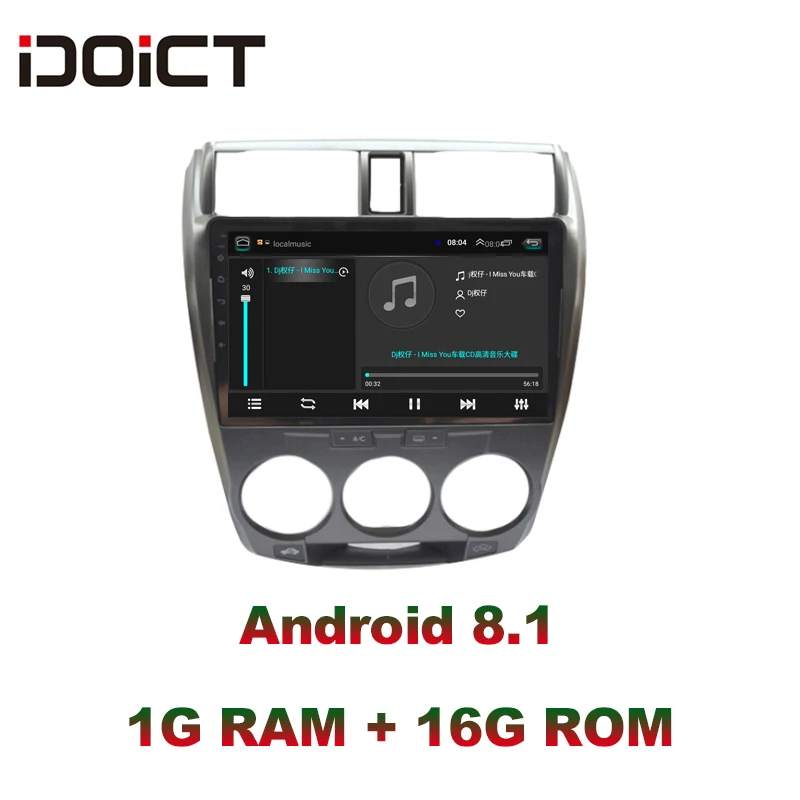Perfect IDOICT Android 8.1 Car DVD Player GPS Navigation Multimedia For Honda CITY Radio 2008-2013 car stereo 2
