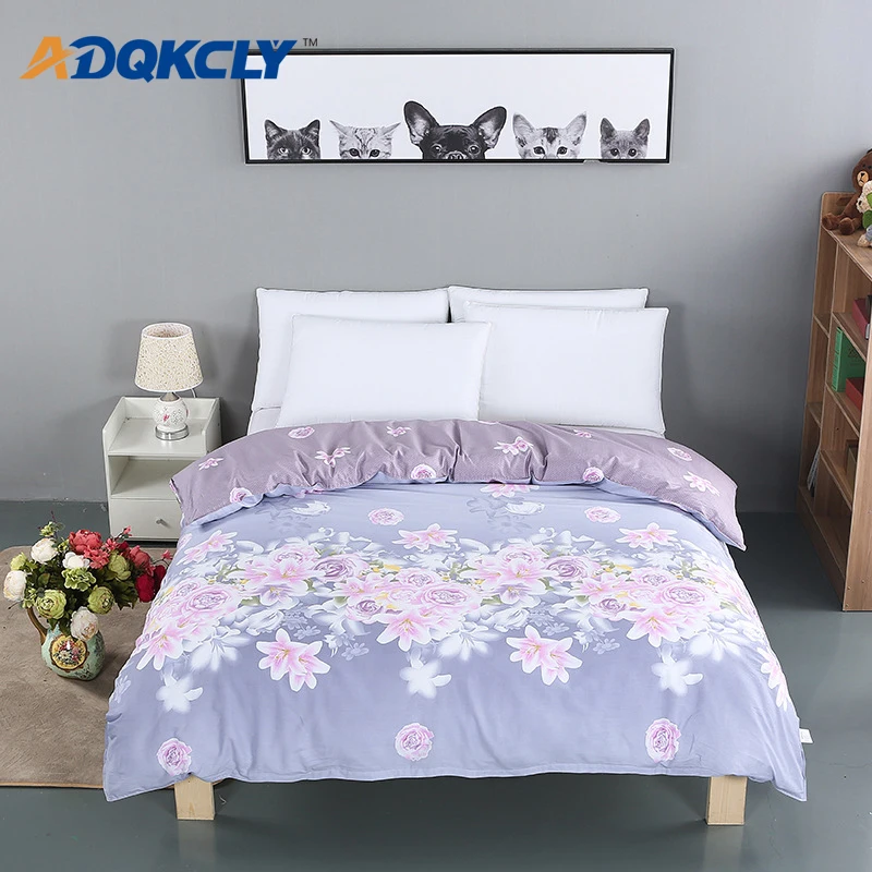 ADQKCLY Floral 100 Cotton Quilt Cover A B Side Printed Duvet Cover 160
