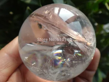 

SCY CLEAR QUARTZ NATURAL CRYSTAL SPHERE rainbow BALL 260g 53mm