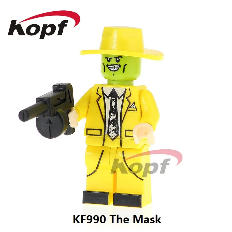 Suepr герои одной продажи маска в желтом магическом комедийный фильм ТВ карактер строительные блоки детский подарок игрушки KF990 - Цвет: KF990 Without Box