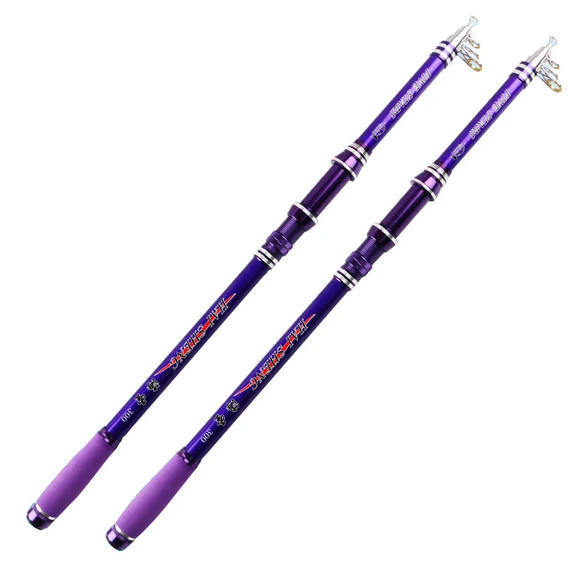 YUYU Удочка карбоновая портативная спиннинговая удочка для рыболовной кормушки удочки для ловли карпа жесткая Удочка телескопическая спиннинговая - Цвет: Фиолетовый