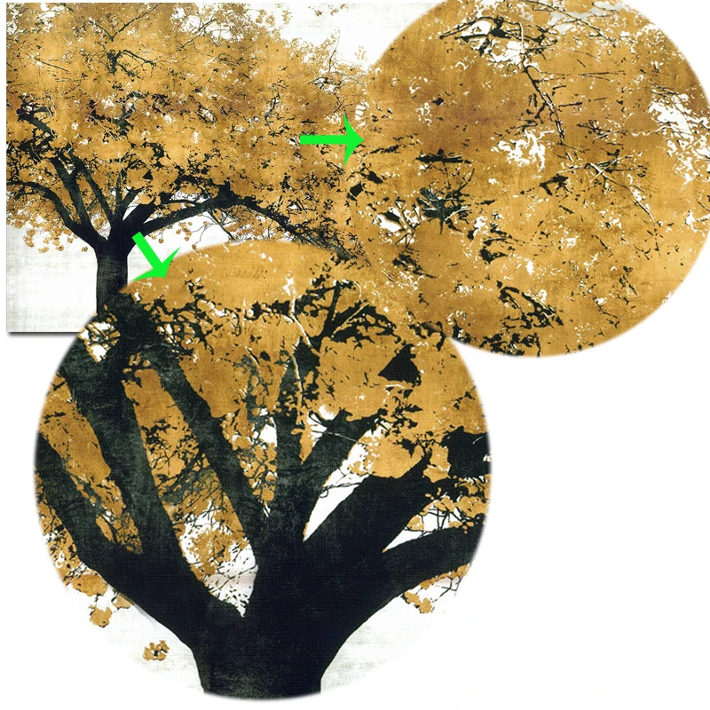 Современная Абстрактная живопись маслом на холсте настенные декоративные плакаты и печатные Золотые деревья картины для гостиной домашний декор