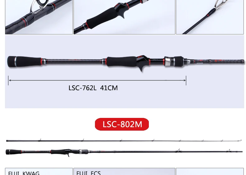 KUYING руководство 1,92 м 2,16 м 2,19 м 2,28 М 2,4 М 2,58 М 2,7 м спиннинговая приманка удочка карбоновая трость FUJI средняя быстрая