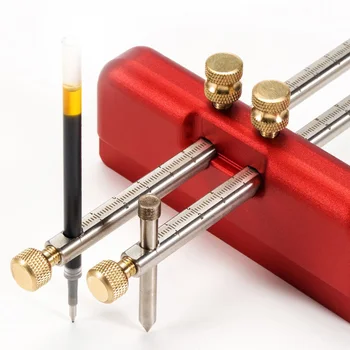 

Woodworking Marker Double-head Drawing soft metal, wood, tiles Scriber Handheld Portable Aluminum Alloy Marking Gauge JA55