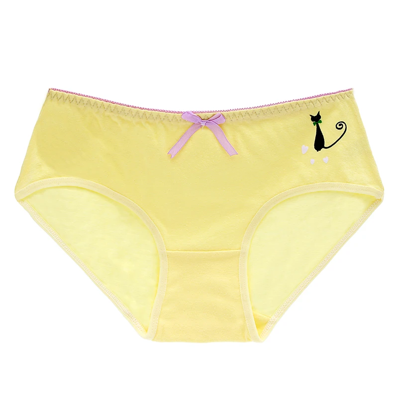 

TWTZQ Hot Candy Color Sexy Female Underwear Women's Cotton Panties Cute Cat Bow Lady Breathable Underpants Girls Briefs 3NK095