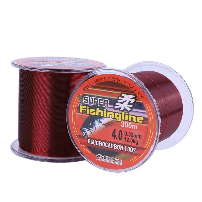 

100/200/300/500M Fishing Line Super Fluorocarbon Fishing Tackle Non-Linen Multifilament Red Strong 100% transparent Nylon Not