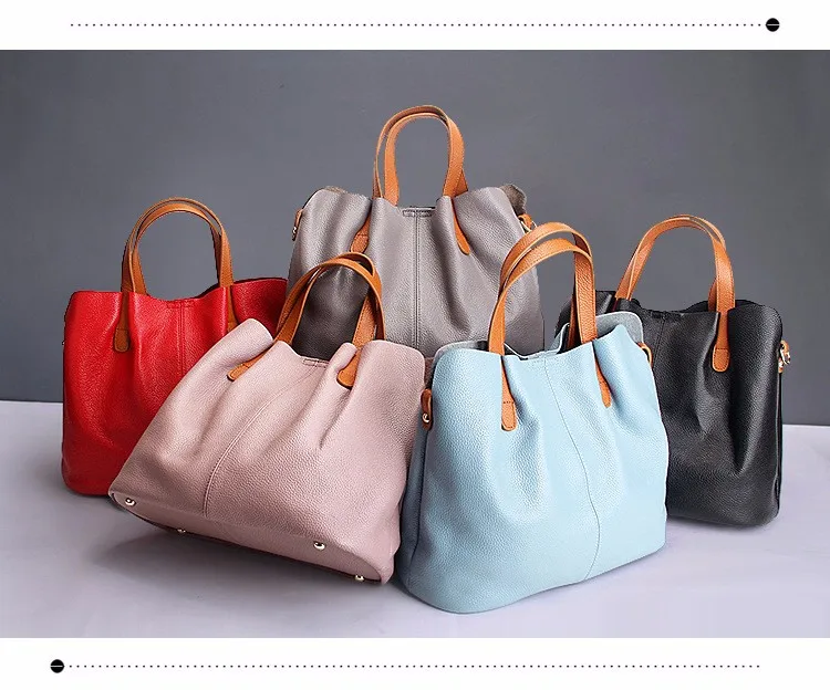 Sacs à main en cuir véritable couche de tête peau de vache litchi grain femmes sacs à main de mode Portable épaule messenger sacs sacs composites