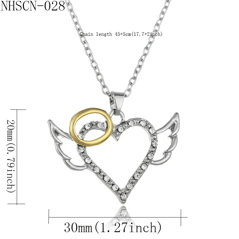 

Cross Border Bursting Of Peach Heart Angel Of Wing Dichroic Necklace European Clavicle Chain Accessories GUC124 shouzh jewelry