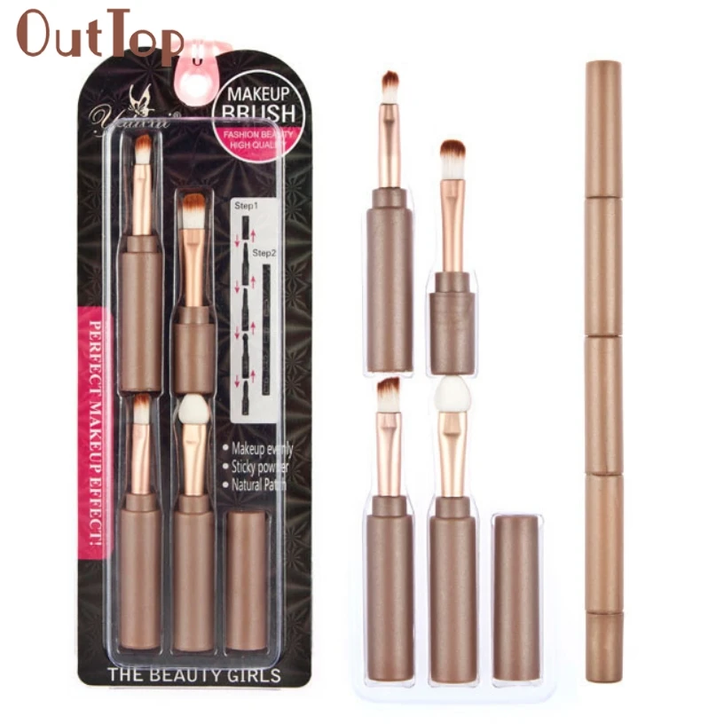 

OutTop Drop Ship New Women Good Quality Multi-function folding makeup brush Custom top four professional brush sets Apr 25