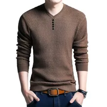 Одноцветный пуловер мужской свитер с v-образным вырезом Мужская рубашка с длинными рукавами мужские свитера шерстяные Повседневные платья брендовые кашемировые трикотажные пуловеры