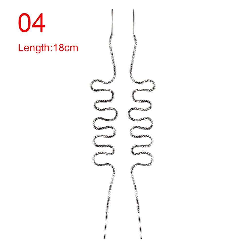 1 пара, модная Длинная цепочка, свободные модные серьги, брендовые ювелирные изделия, запонки для ушей, Женские Ювелирные украшения - Окраска металла: 4