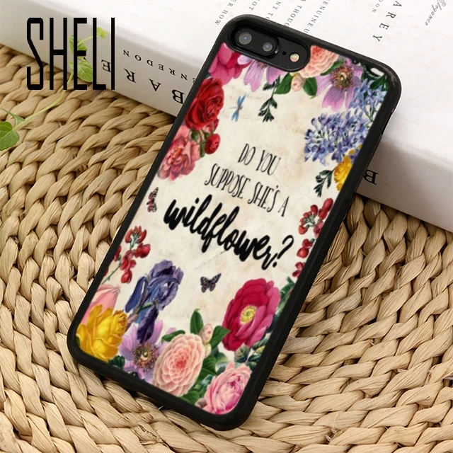 SHELI Alice in Wonderland Quote Wildflower We Made Phone Case Cover For iPhone 11 Pro X XR XS MAX 5 6 7 8 Plus samsung s7 s9 s10 |