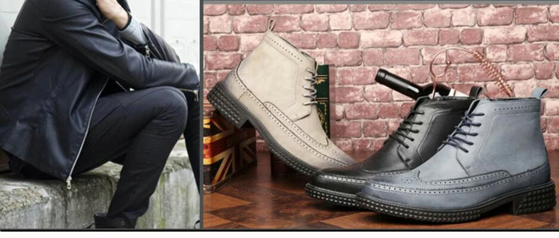 Men's Boot Lace-up Men Boots Genuine Leather Winter Black Chelsea Boots Mens Ankle Military Boots' Men Desert winter shoes mens  (3)
