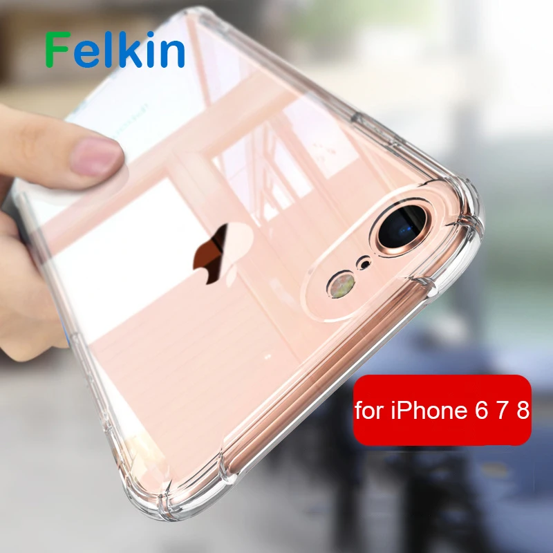 Защитный противоударный мягкий силиконовый чехол Felkin из ТПУ для iPhone 6 6S 7 8 X