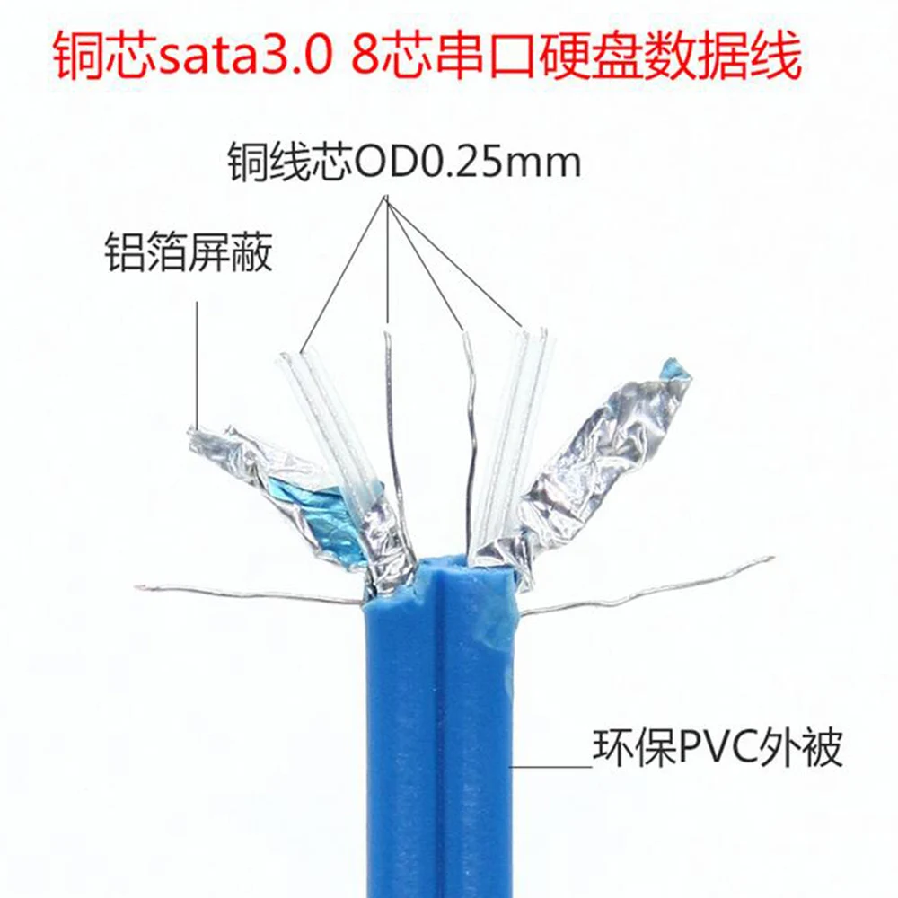 Super Speed 30CM 50CM Straight 90 Degree Angle 3.0 6GB/s SATA Cable Blue Red Black sataIII cables for SSD HD HDD