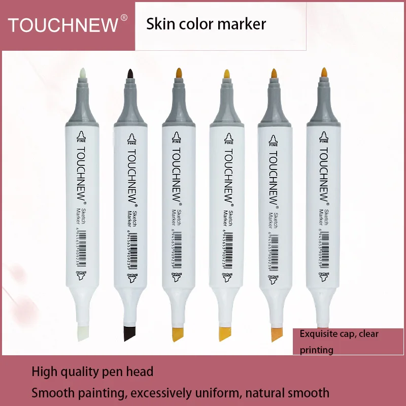 

TouchNew Artist Marker Pens 24 Colours Blendable Alcohol Brush Pen Skin Tone Set for Portrait Illustration Drawing Art Markers