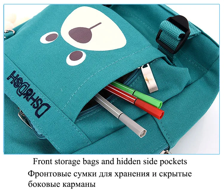 Мини-рюкзак для малышей, милый мультяшный медведь, куклы, брезентовый школьный рюкзак для детей, для мальчиков и девочек, рюкзаки Mochila