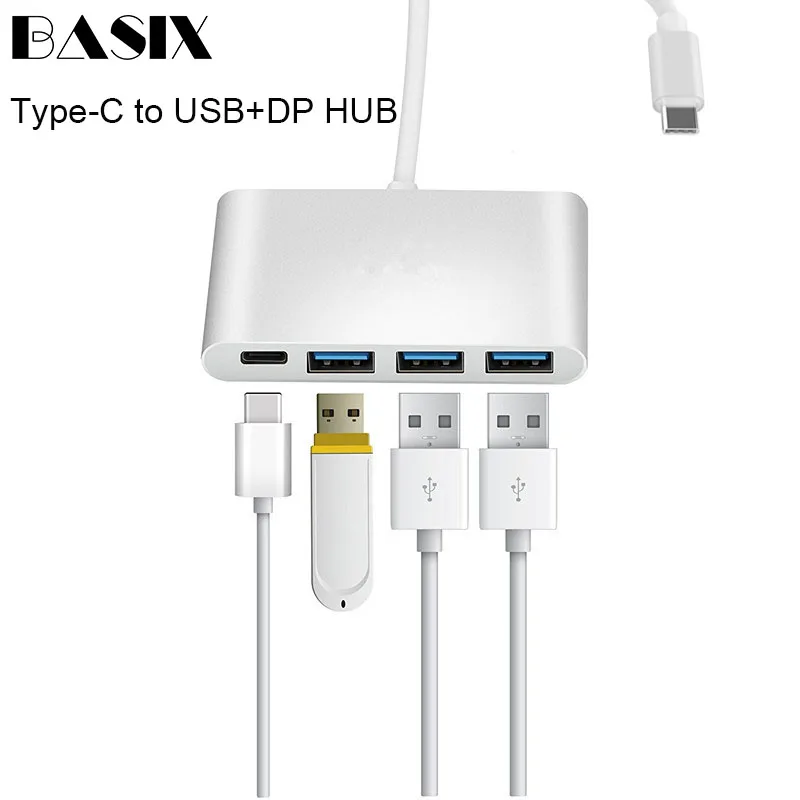 Basix USB C концентратор типа C к HDMI VGA USB3.0 PD адаптер Thunderbolt 3 док-станция для MacBook samsung Galaxy S8 USB C адаптер