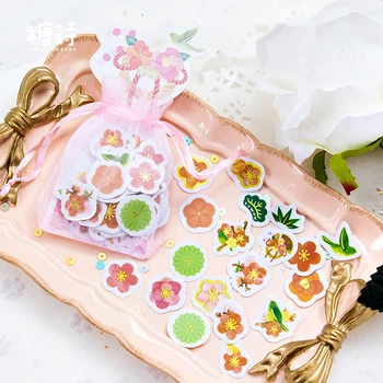

100pcs/pack Pink Cherry Blomssoms Mini Paper Label Stickers DIY Diary Album Stick Decor Lot