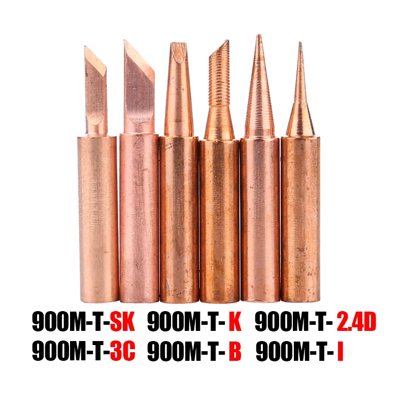 6 шт./лот паяльник из чистой меди 900M-T Бессвинцовая сварочная головка для паяльной станции набор инструментов для ремонта