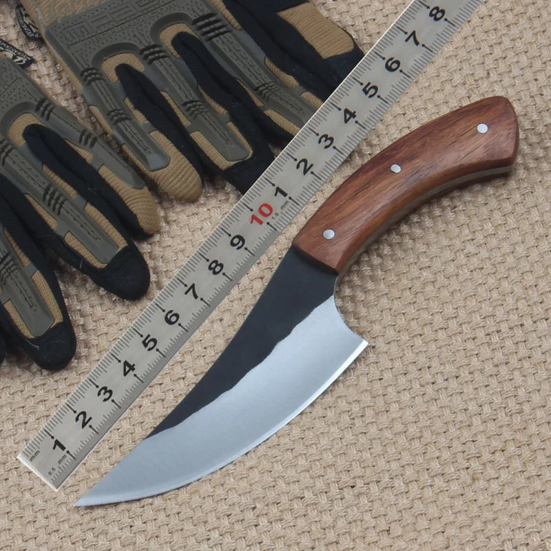 High carbon steel fixed blade triangle tiger knife hunting knife 58HRC
