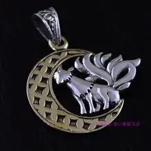 925 sterling silver jewelry OV genuine new golden moon and The Fox Thai silver pendants