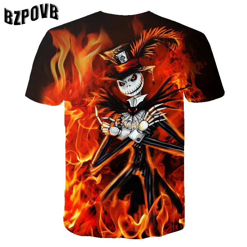 

2019 new 3D clown T-shirt male skull T-shirt hip hop T-shirt street wear horror funny T-shirt anime costume cool man costume